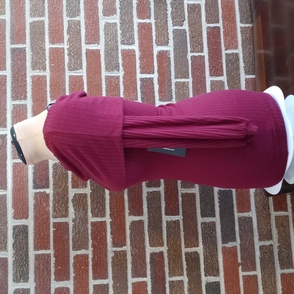 NWT Lulus off shoulder plum or brick red color medium long sleeve top - Picture 4 of 9